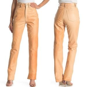 Helmut Lang NEW Size 28 Lambskin Leather Pants High Waist Bootcut Lined